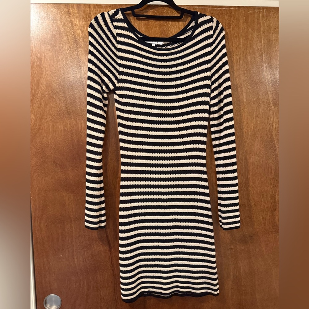 Elegant Striped Long Sleeve Dress